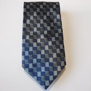 Irvine Park green/blue checkered silk tie